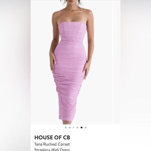 House of CB Tana Ruched Corset Midi Dress